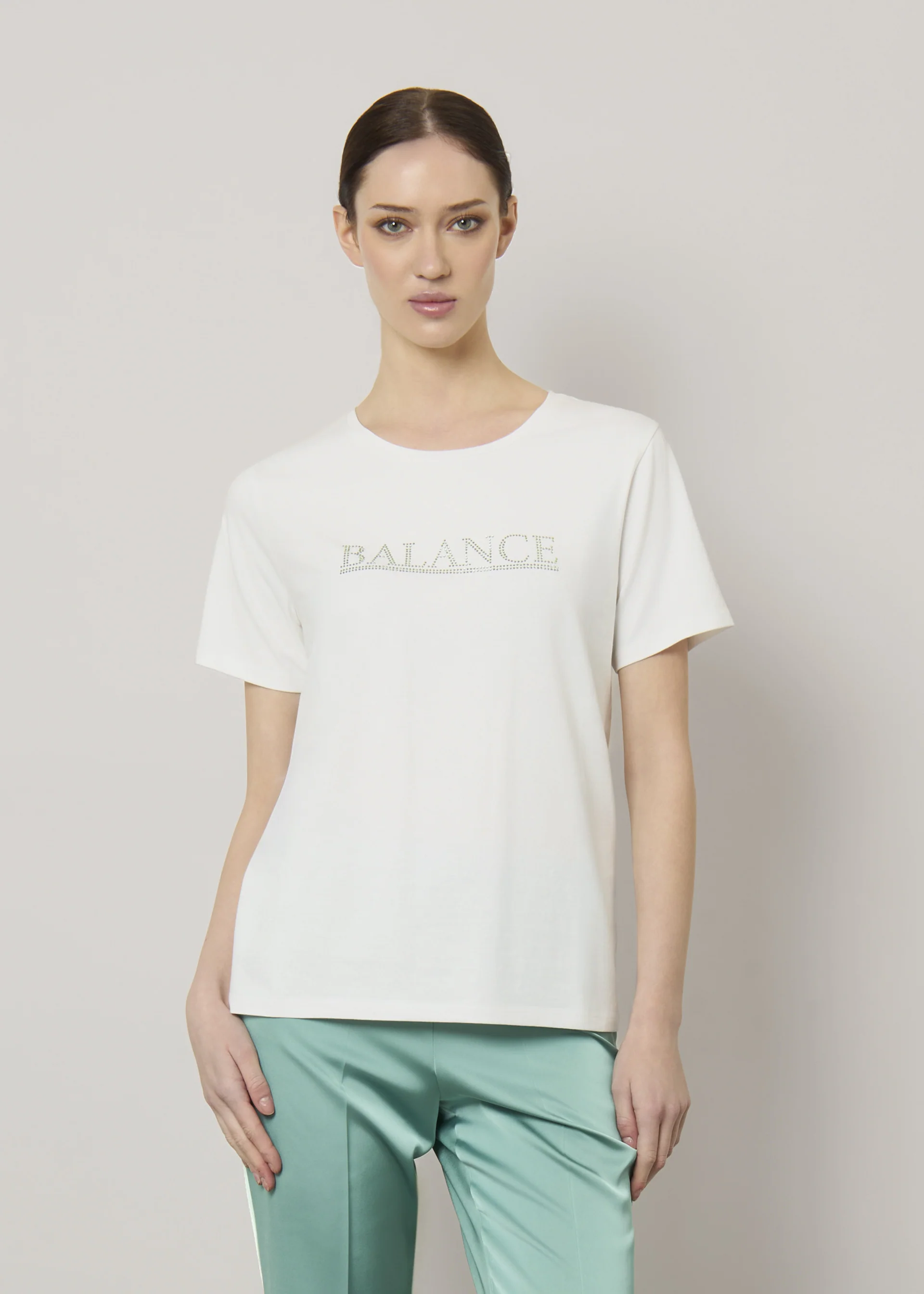 T-shirt in cotone con strass - Image 4
