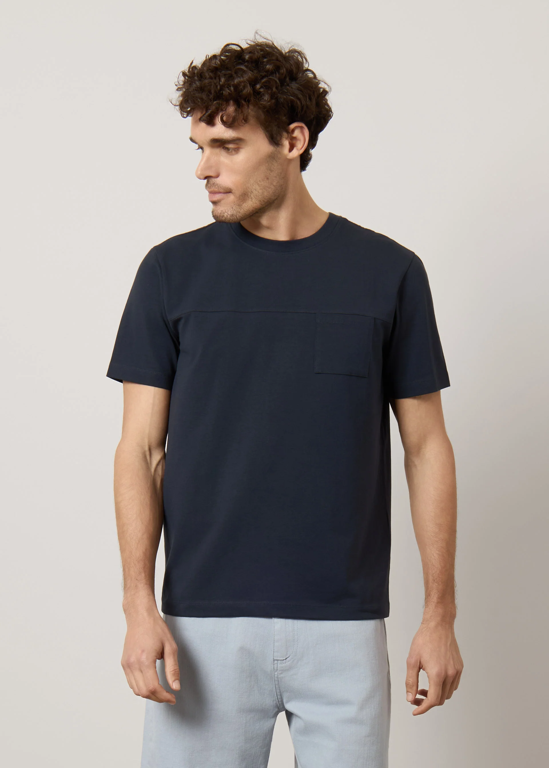 T-shirt in cotone stretch con taschino - Image 7