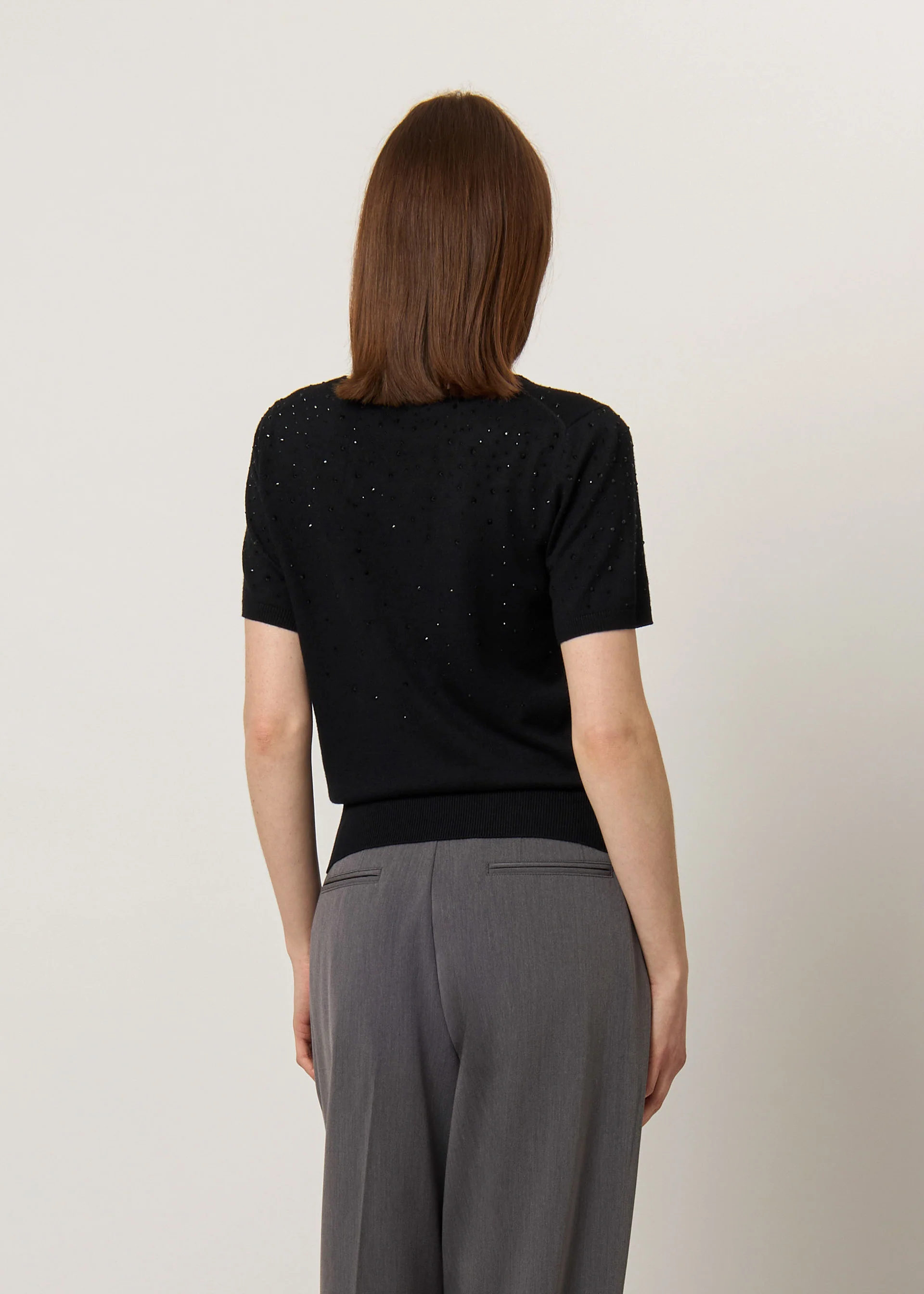 T-shirt in maglia con strass - Image 3