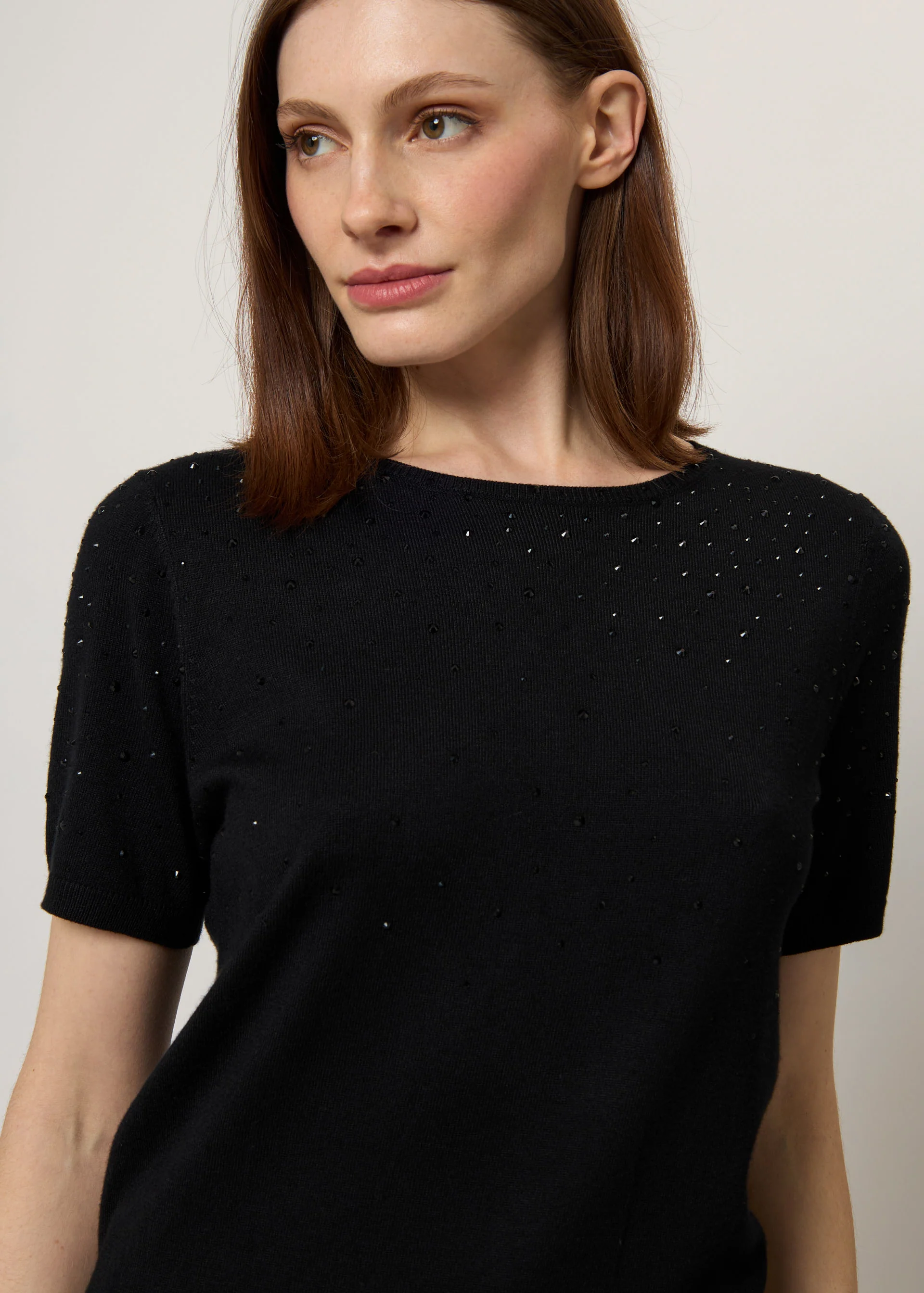 T-shirt in maglia con strass - Image 4