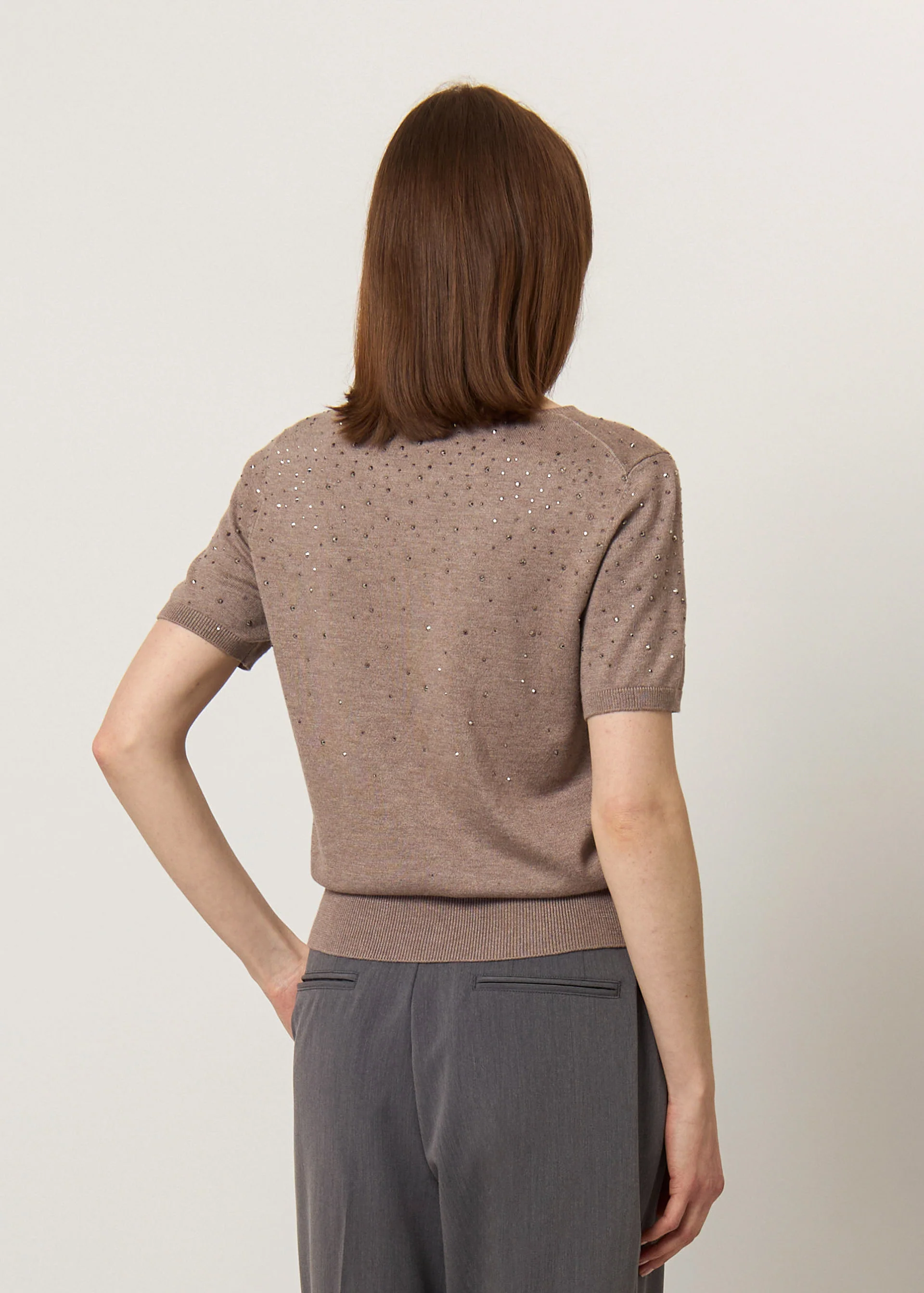 T-shirt in maglia con strass - Image 8