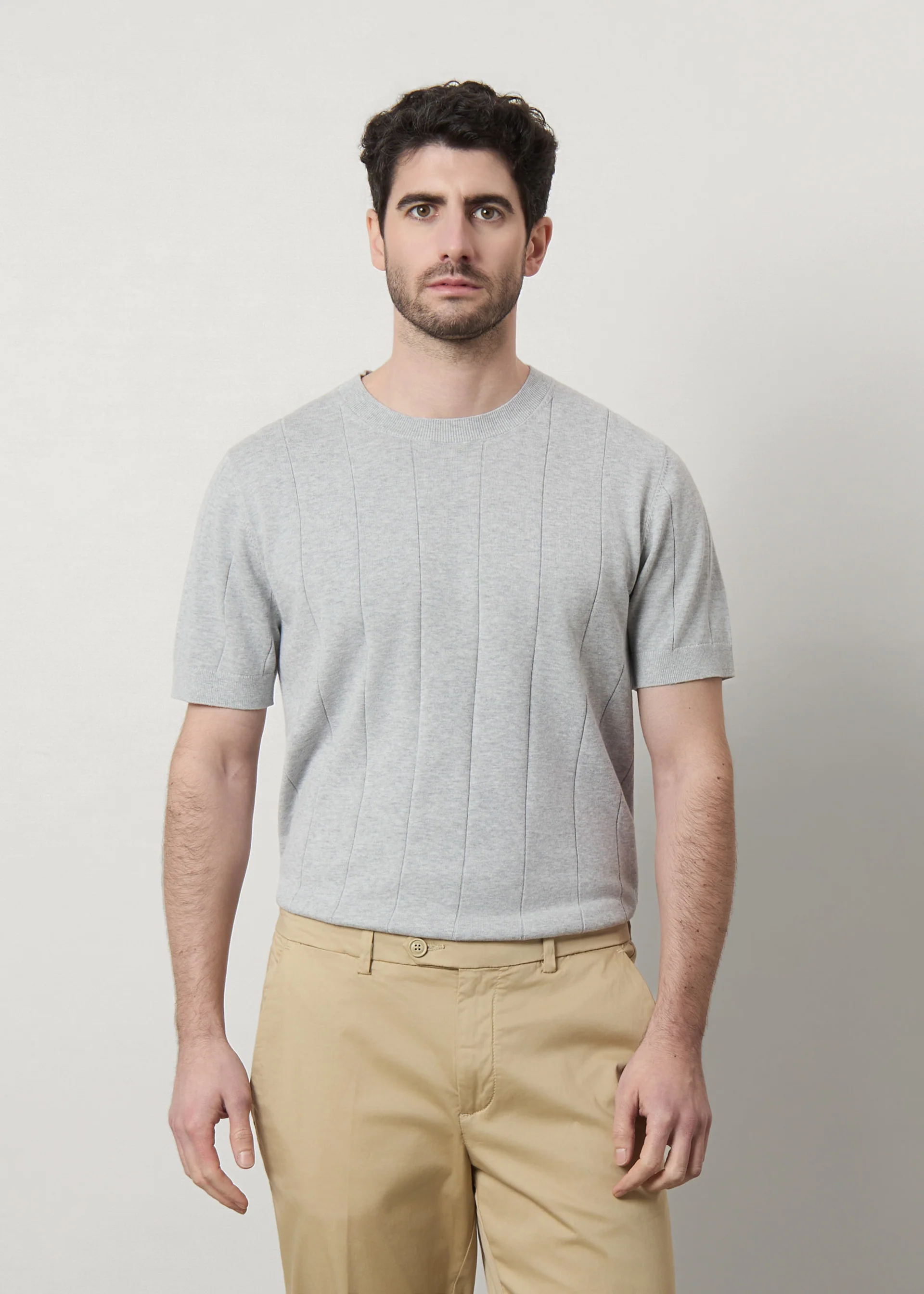 T-shirt in maglia lavorata di puro cotone - Image 11