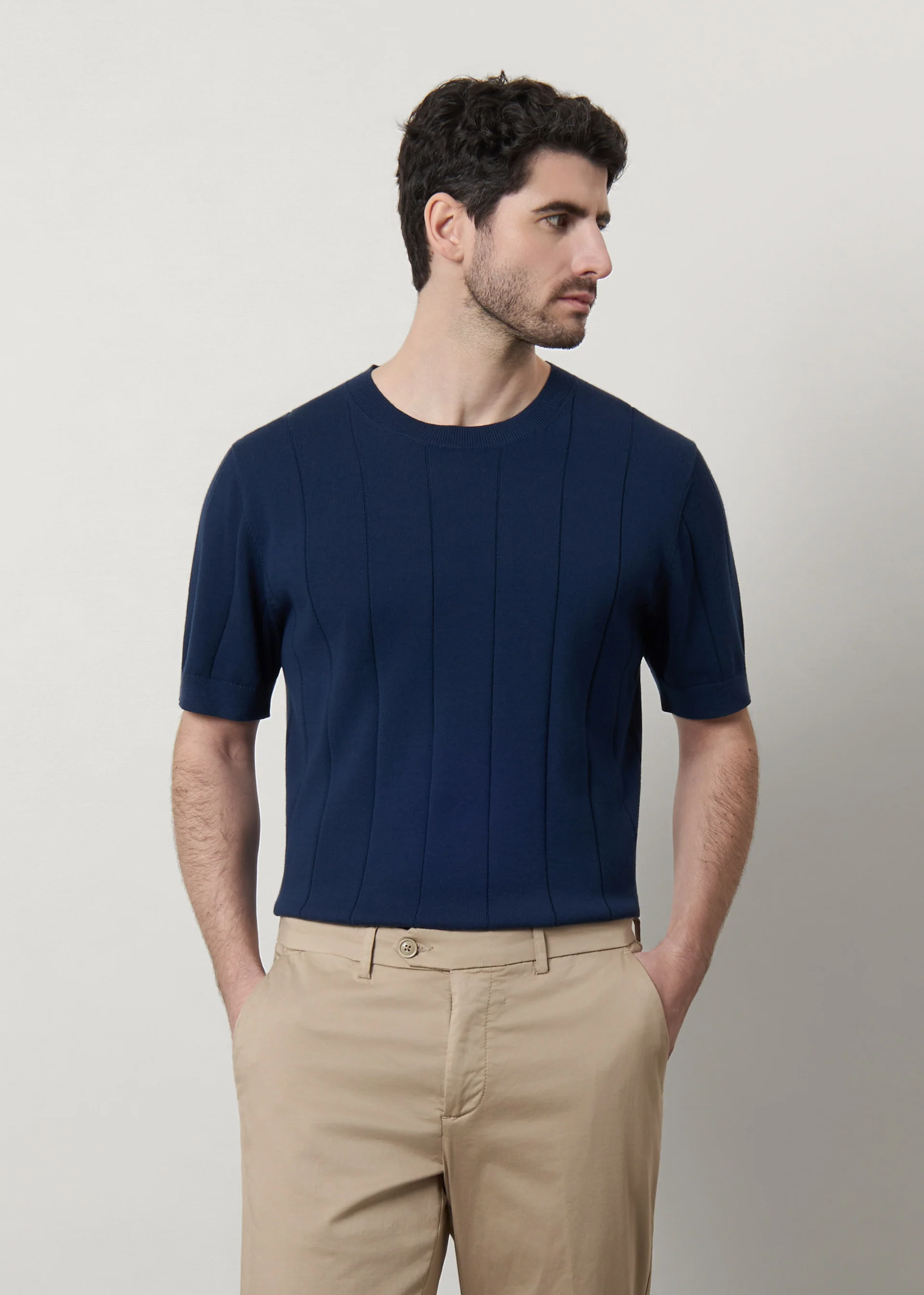 T-shirt in maglia lavorata di puro cotone - Image 7