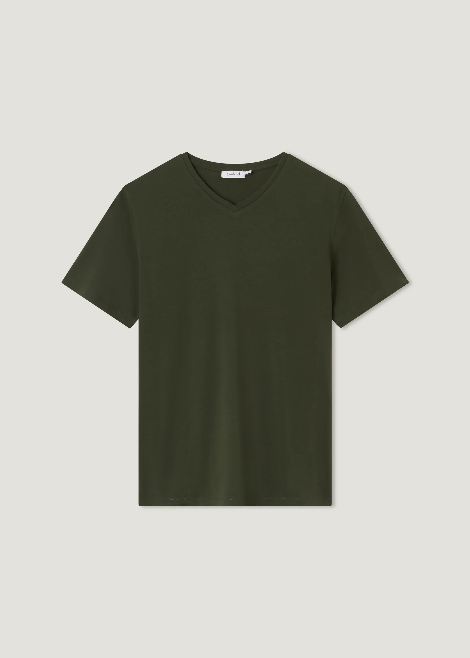 T-shirt scollo V in puro cotone