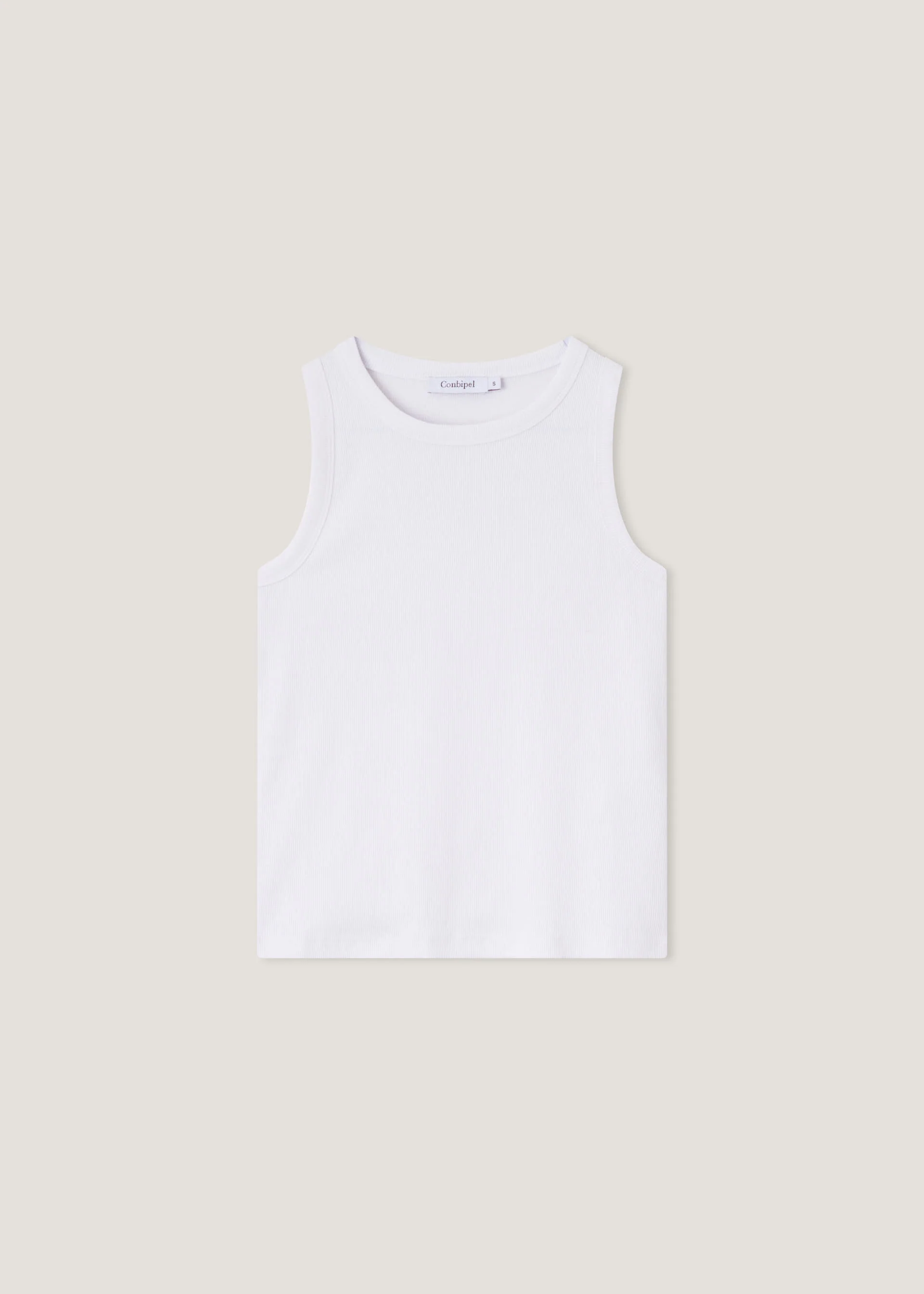 Top in costina di cotone stretch