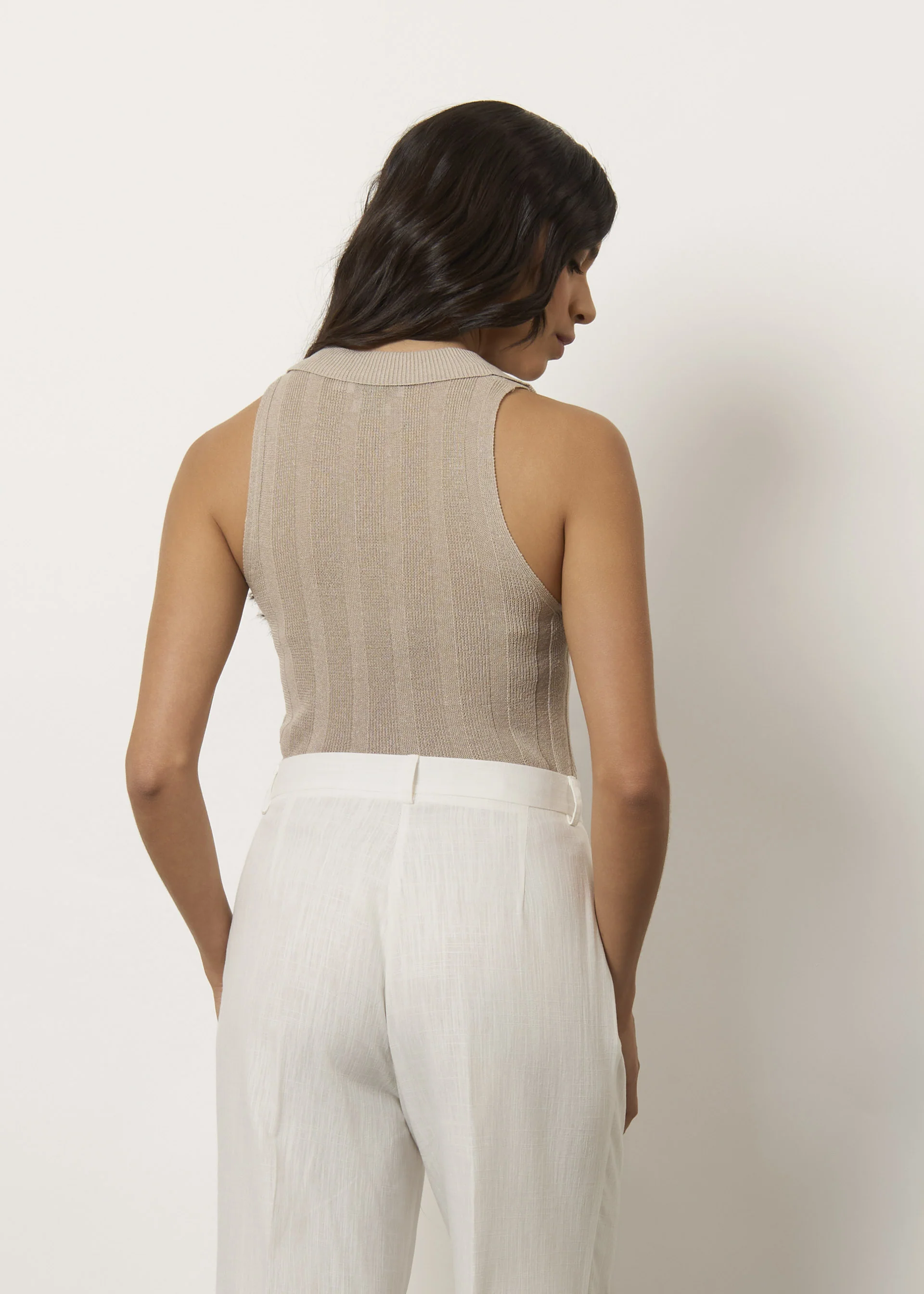 Top in maglia misto lino - Image 3