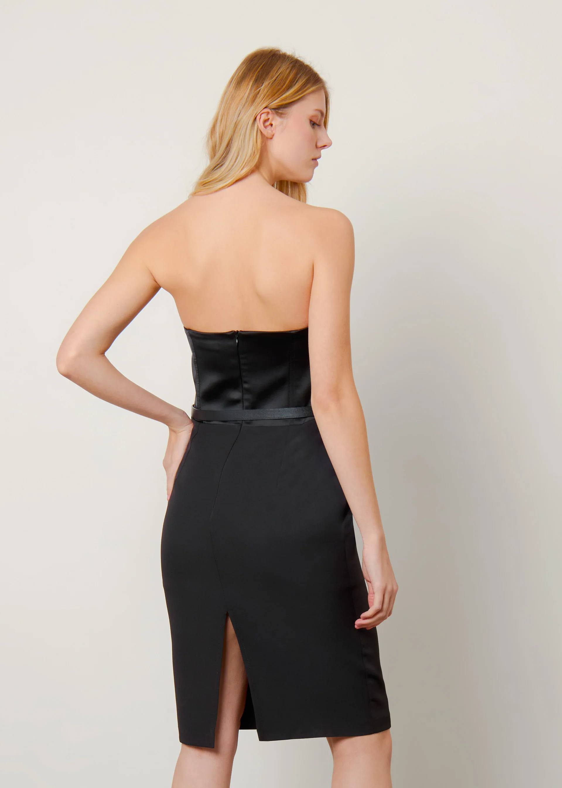 Tubino bustier in satin - Image 3